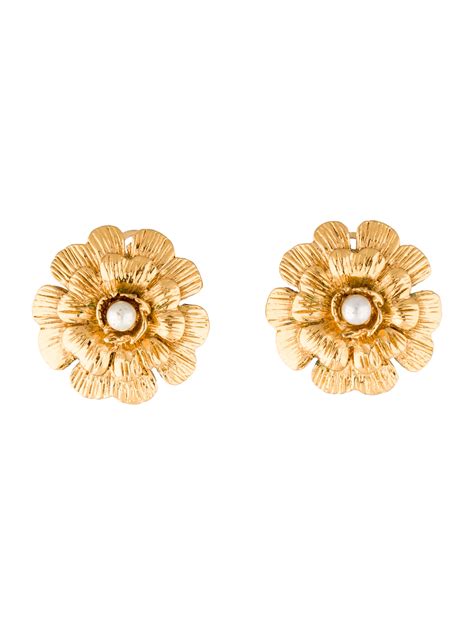 chanel camellia earrings price|Chanel camelia earrings for sale.